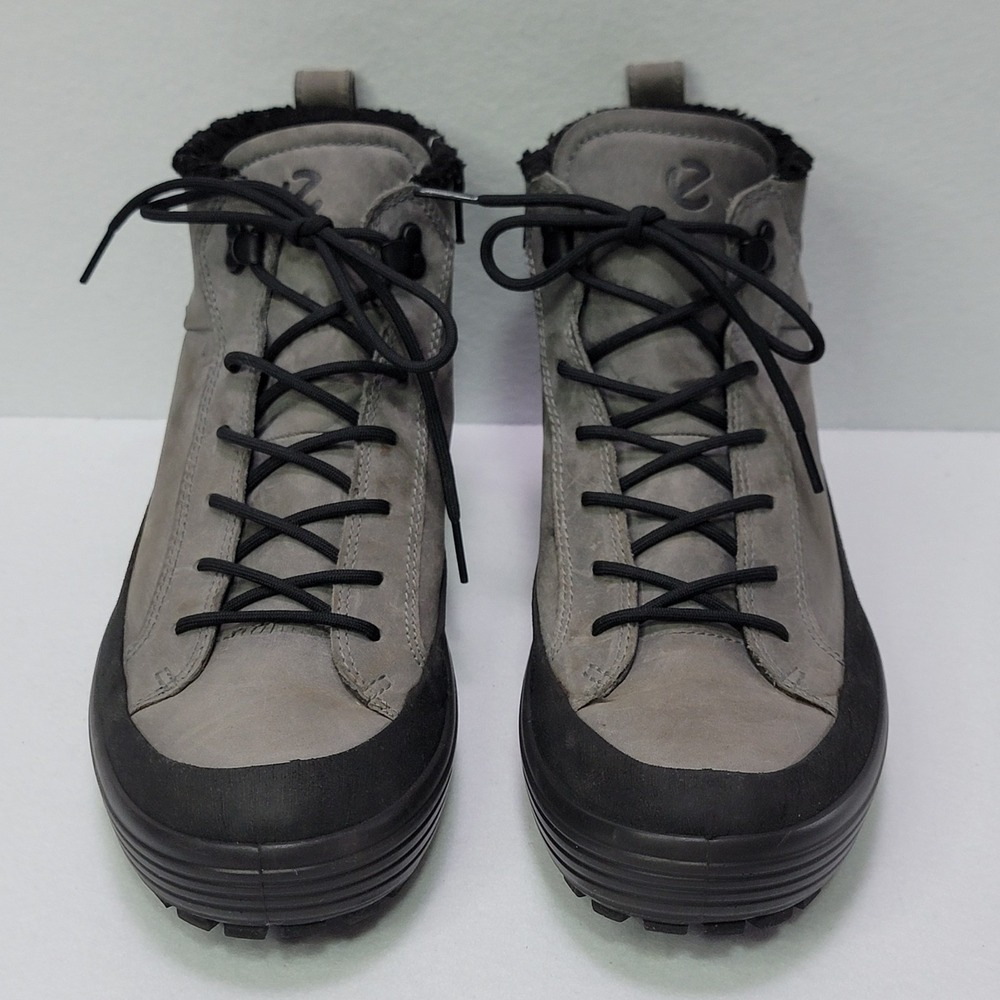 ECCO Gore-Tex Soft 7 Waterproof Leather Boots Mens 10-10.5 EU 44 Titanium Black